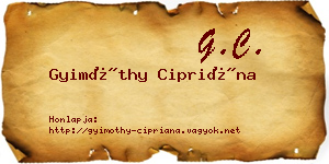 Gyimóthy Cipriána névjegykártya